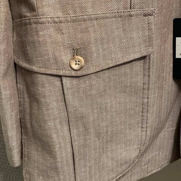 Men's Joseph Abboud Linen Cotton herringbone Blazer. Size L. New with tags. - Picture 6 of 10